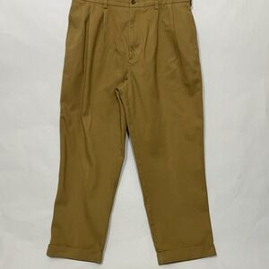 Daniel Cremieux Classic‎ Salon Pleated Cuffed Hem Dress Khaki Pants Men 36x29